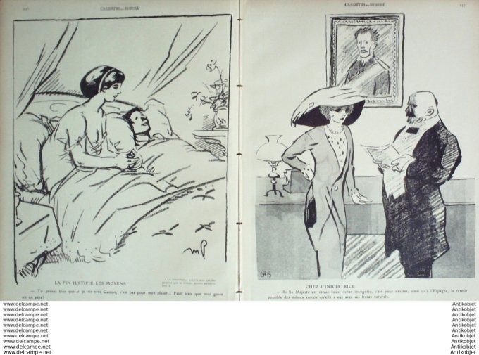 L'Assiette au beurre 1910 # 484 La recherche de la Paternite Gris Radiguet