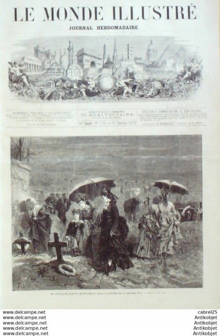 Le Monde illustré 1872 n°772 Buzenval (92) Bataille Maréchal Prim Henri Regnault Fonderie Thiebault