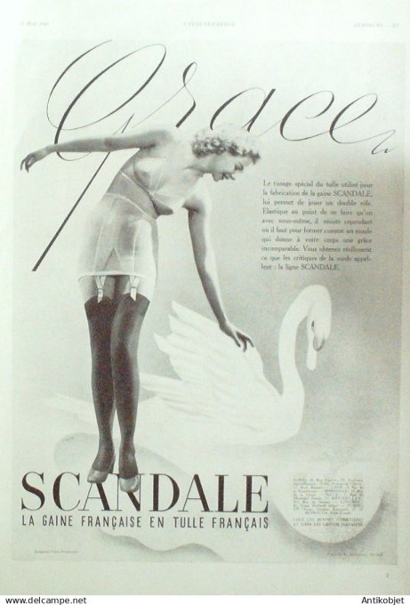 Publicité Lingerie Scandale 1940
