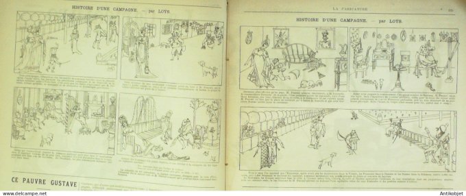 La Caricature 1884 #233 Le Parnasse contemporain Robida Loys Monde renversé Sorel Job