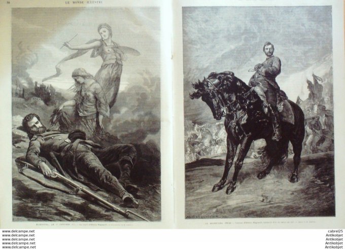 Le Monde illustré 1872 n°772 Buzenval (92) Bataille Maréchal Prim Henri Regnault Fonderie Thiebault