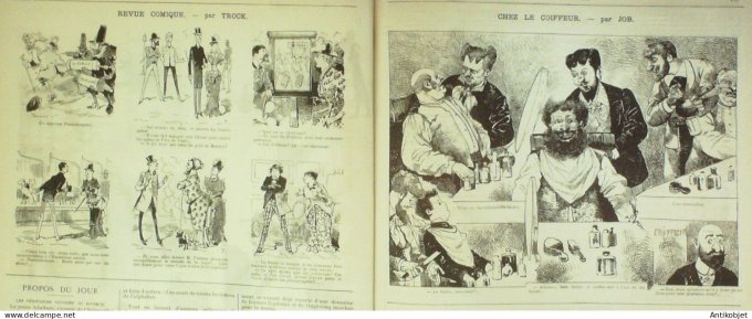 La Caricature 1884 #233 Le Parnasse contemporain Robida Loys Monde renversé Sorel Job