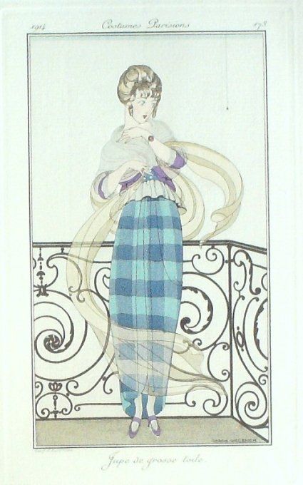 Wegener Gerda Pochoir Mode Art Deco n° 173-1914 Journal des Dames