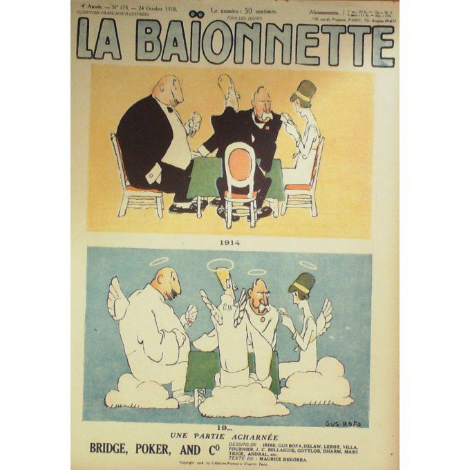 La Baïonnette 1918 n°173 (Bridge poker) VILLA GOTTLOB DHARM ANDRAL FOURNIER