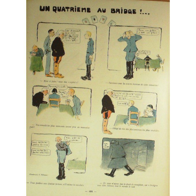 La Baïonnette 1918 n°173 (Bridge poker) VILLA GOTTLOB DHARM ANDRAL FOURNIER