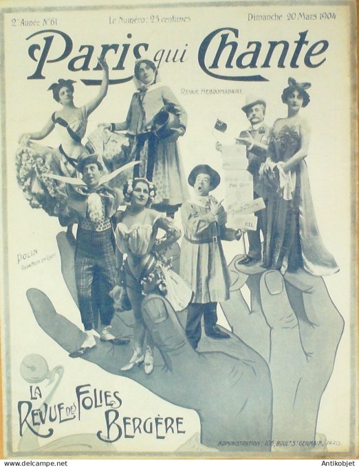 Paris qui chante 1904 n° 61 Brebion Chezell Yon-Lug Helme Galipaux Patusset