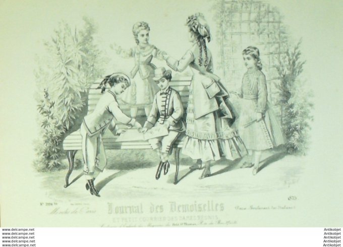Journal de Demoiselles 1875 # 3994b Costumes enfants