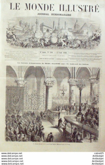 Le Monde illustré 1862 n°280 Arcachon (33) Londres Machines à Coudre Kiosques