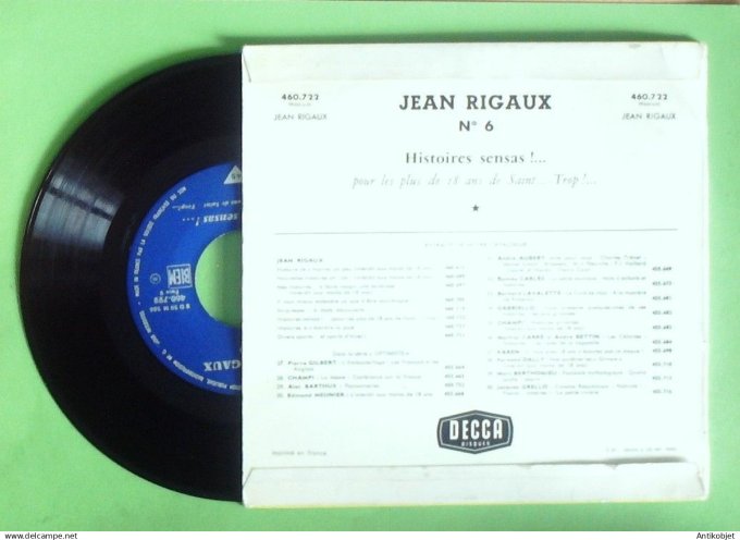 Rigaux Jean 45T EP Histoires sensas n°6