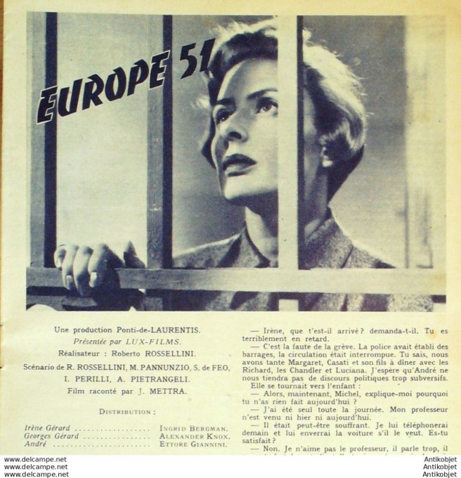 Europe 51 Ingrid Bergman Ettore Giannini