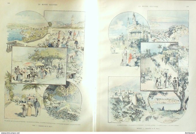 Le Monde illustré 1893 n°1873 Nice (06) Monaco Monte-Carlo Marseille (13)