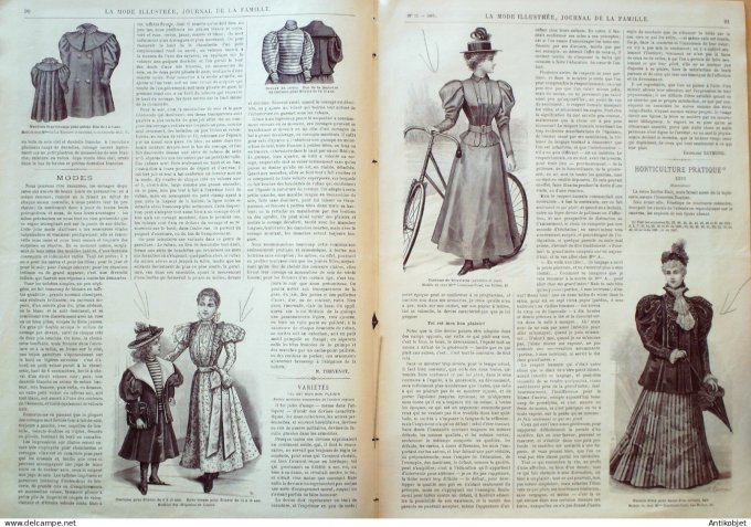 La Mode illustrée journal 1897 n° 12 Robe en tissu écossais
