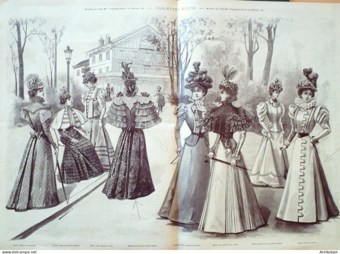 La Mode illustrée journal 1897 n° 12 Robe en tissu écossais
