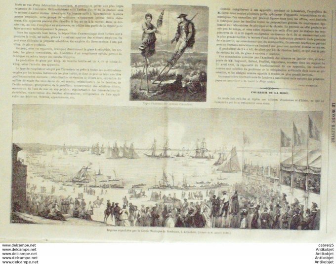 Le Monde illustré 1862 n°280 Arcachon (33) Londres Machines à Coudre Kiosques