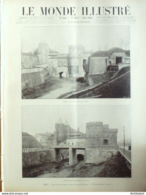 Le Monde illustré 1898 n°2136 Metz (57) Rome Léon XIII Serbie  Belgrade