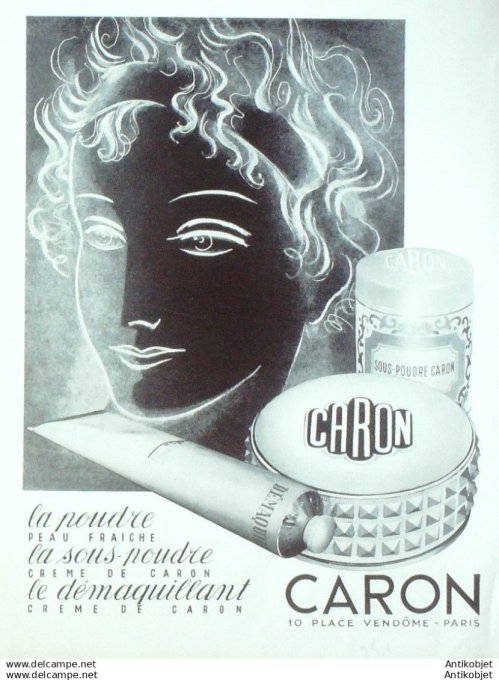 Publicite Cosmetique Caron Poudre 1952