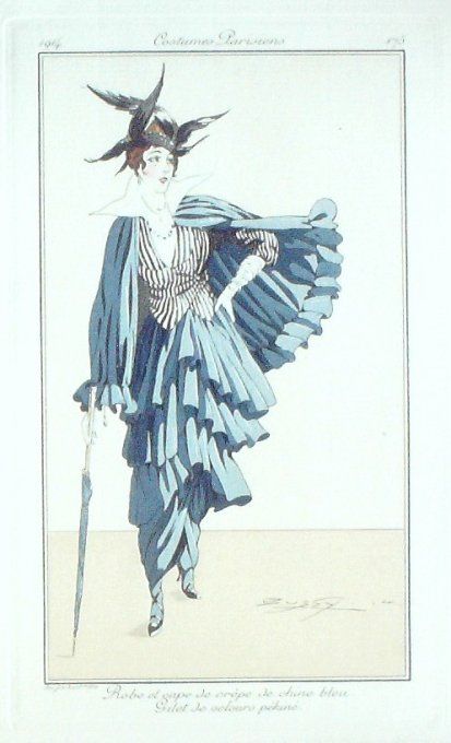 Bussy Pochoir Mode Art Deco n° 175-1914 Journal des Dames