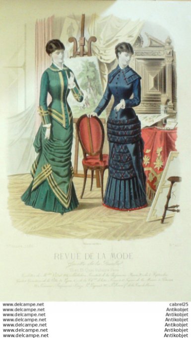 Gravure Mode La Gazette 1880 # 463 (Old Fashion plate)