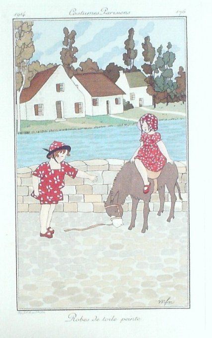 Franc-Nohain Madeleine Pochoir Mode Art Deco n° 176-1914 Journal des Dame