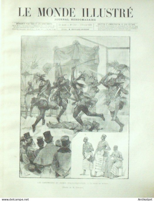 Le Monde illustré 1891 n°1769 Inde radjah de Mysore Chili Santiago Edmond de Goncourt