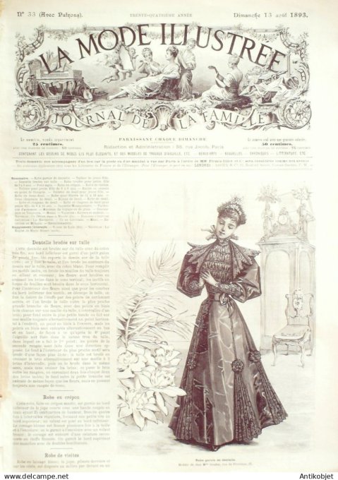Mode illustree 1893 Lot de 10 journaux