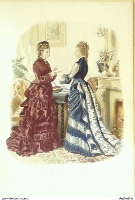 Gravure de mode La Mode illustrée 1876 n°03 (Maison Fladry)
