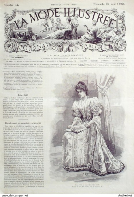 Mode illustree 1893 Lot de 10 journaux