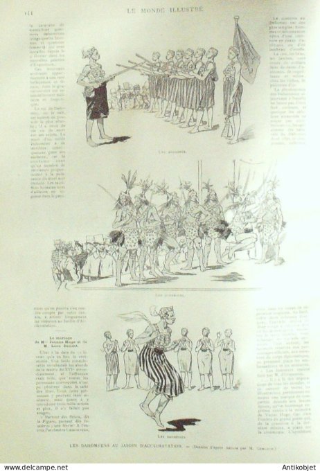 Le Monde illustré 1891 n°1769 Inde radjah de Mysore Chili Santiago Edmond de Goncourt