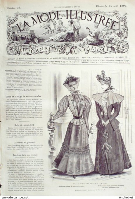 Mode illustree 1893 Lot de 10 journaux