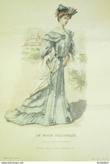 Gravure Mode illustree 1904 # 20 (Old Fashion plate) RARE