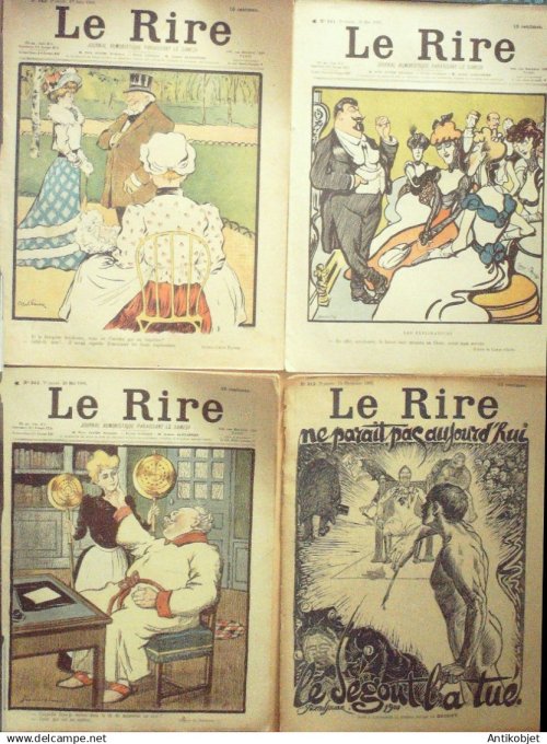 Le Rire 1901 lot 4 revues Caran d'Ache Fau Leandre Sancha Grandjouan Willette Steinlen Riezer