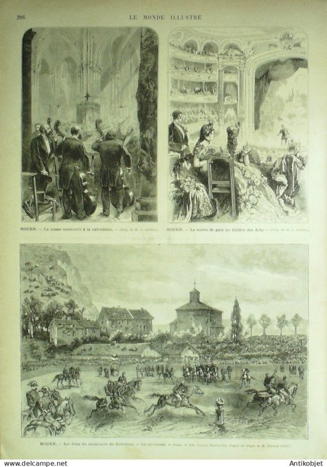 Le Monde illustré 1874 n°950 Rouen (76) Longchamp (92) Montmartre Autriche Vienne Abadie