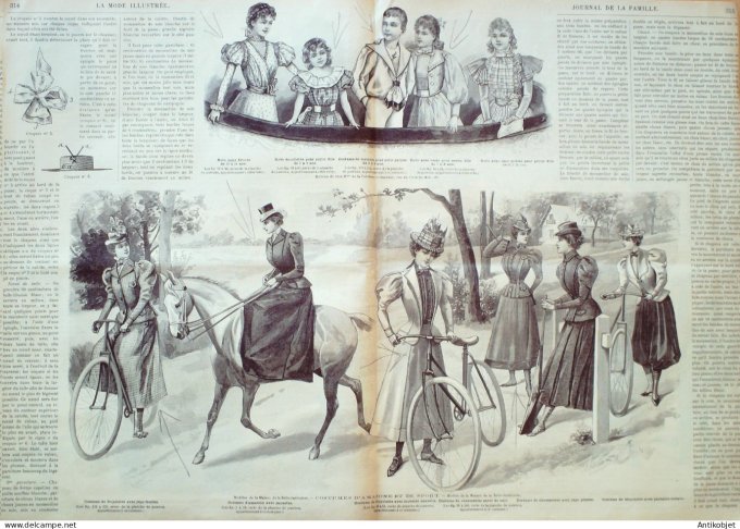 La Mode illustrée journal 1897 n° 31 Robes en crêpe & Taffetas Amazone