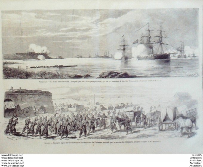 Le Monde illustré 1866 n°477 Cochinchine Saigon Pouzon (07) Italie Pompei Paraguay