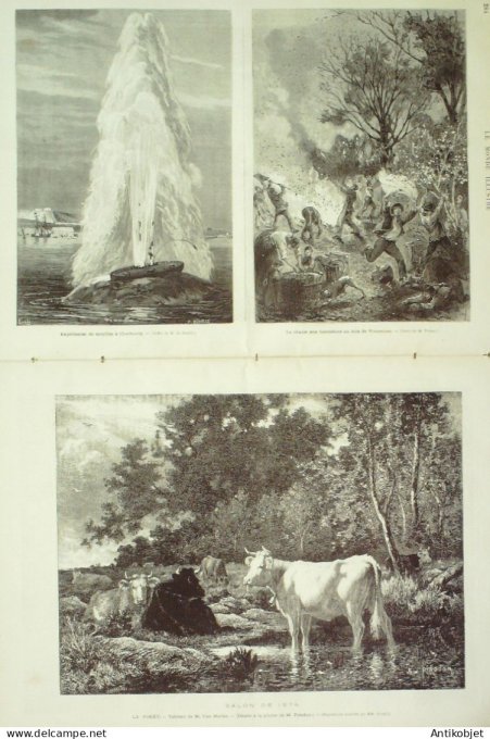 Le Monde illustré 1874 n°891 Espagne Bilbao Cherbourg (50) Vincennes (94) chasse aux Hannetons