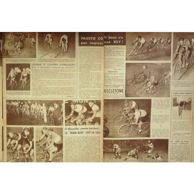 Miroir Sprint 1949 #  179 14 Nov Jany Aboue Raadik Coppi Rey France Tchecoslovaquie