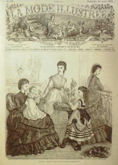 Journal Mode illustrée 1870 # 17 Toilettes de soirée