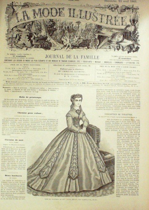 Journal Mode illustrée 1865 # 17 Robe de printemps