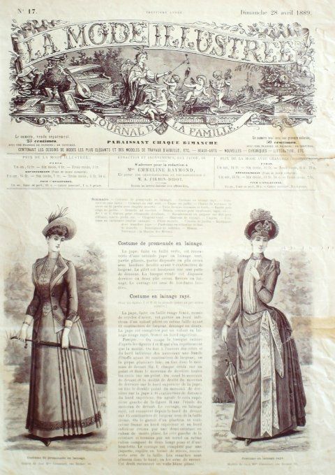 Journal Mode illustrée 1889 # 17 Costumes promenage