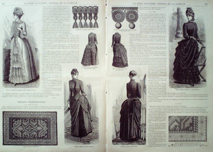 Journal Mode illustrée 1885 # 17 Robes en faille & redingote