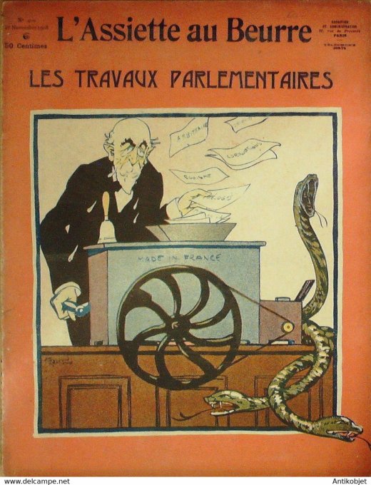 L'Assiette au beurre 1908 # 400 Travaux parlementaires Ostoya Villemot