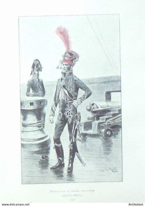 Matelot de Garde Consulaire Quartier-Maitre en 1803 signé Maurice Orange