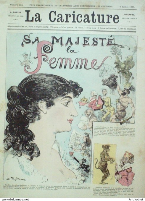 La Caricature 1883 #184 Sa Majesté la femme Robisa Barret