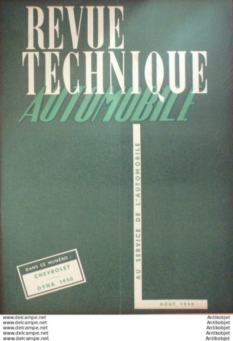 R.T Automobile Chevrolet Delahaye Panhard Dyna Rochester Autopulse 52 # 1950