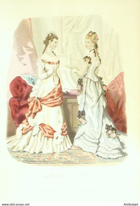 Gravure de mode La Mode illustrée 1876 n°04 (Maison Bréant-Castel)