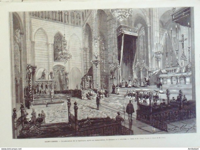 Le Monde illustré 1875 n°966 Soissons (02) Brest (29) Telescope L'observatoire Carpeaux St-Denis (93