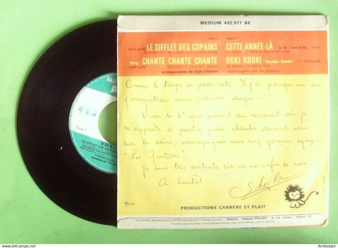 Sheila 45T EP Le sifflet des copains