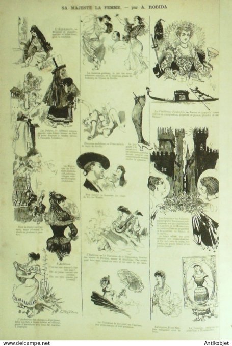 La Caricature 1883 #184 Sa Majesté la femme Robisa Barret