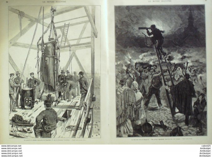 Le Monde illustré 1876 n° 978 Albi Causse (81) Bordeaux (33) Berck Sur Mer (62) Espagne Barcelone Ga