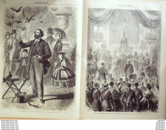 Le Monde illustré 1862 n°287 Londres Charmeur D'oiseaux Ile St Helene Biarritz (64)